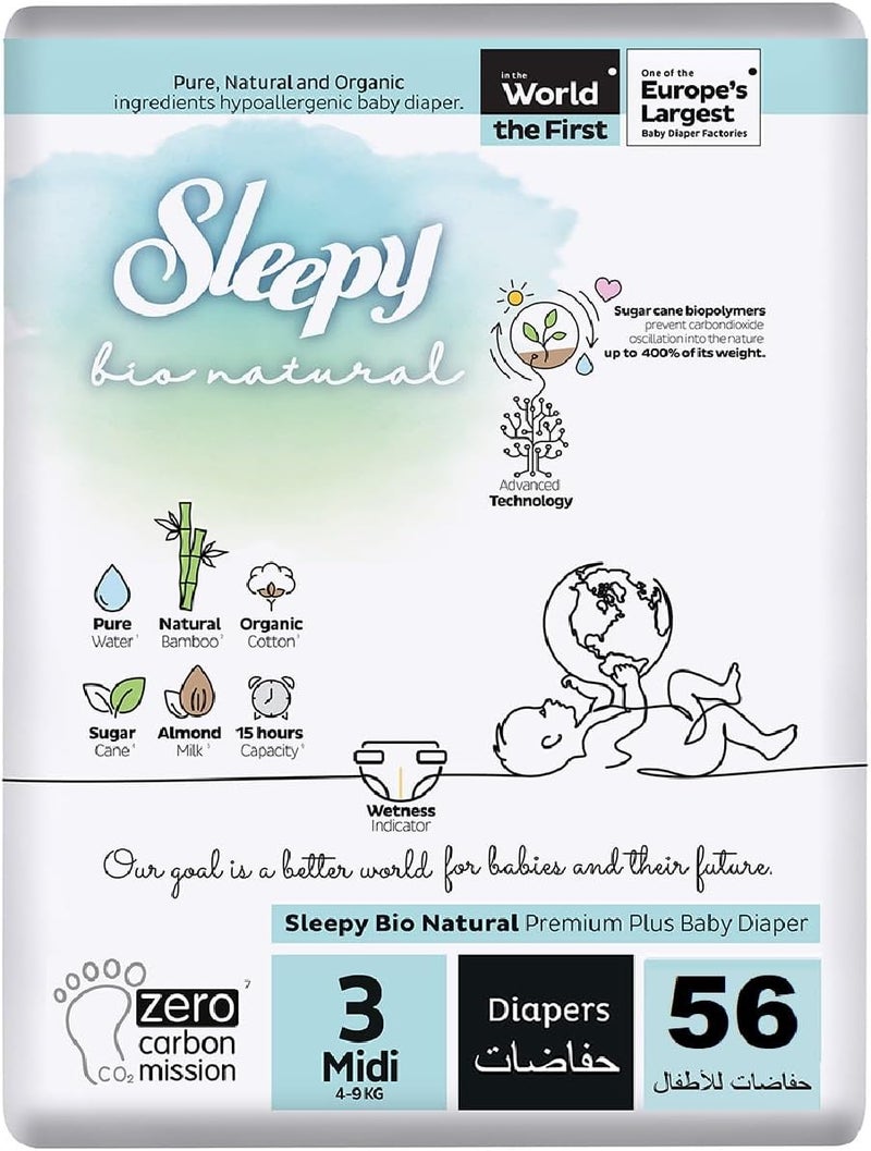 Sleepy Bio Natural Premium Size 3 Diapers - Image 1